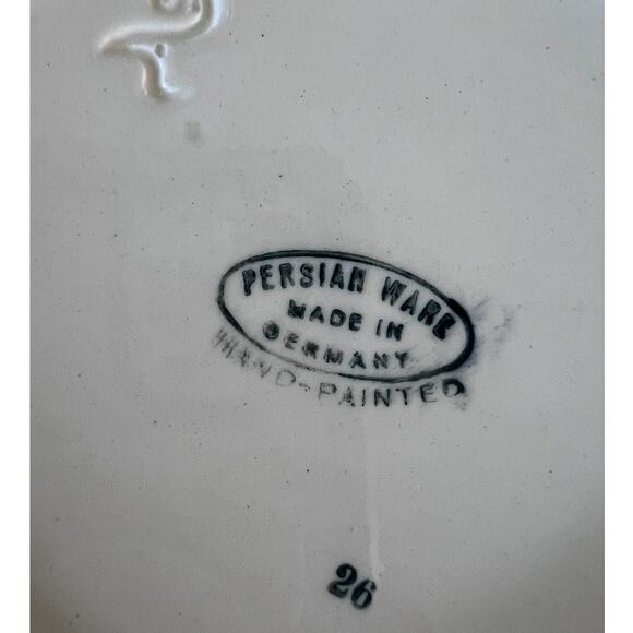 Vtg 40s Persian Ware Hand Painted Pitcher Vase German Farmhouse Abstract Whimsy - Picture 7 of 11